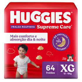 Fralda Huggies Supreme Care Roupinha XG - 64 unidades